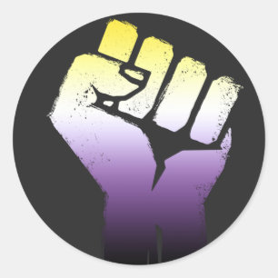 Sticker Rond Poing non binaire
