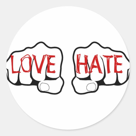 Sticker Rond Poings de HAINE AMOUR personnalisables (Devant)