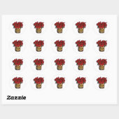 Sticker Rond Poinsettia (Feuille)