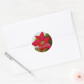 Sticker Rond Poinsettia (Enveloppe)