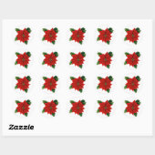 Sticker Rond Poinsettia (Feuille)