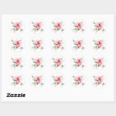 Sticker Rond Poinsettia aquarelle branches vacances hiver (Feuille)