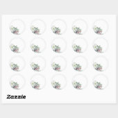 Sticker Rond Poinsettia blanc Pot Mason fait maison (Feuille)