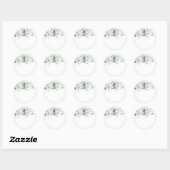 Sticker Rond Poinsettia blanc Pot Mason fait maison (Feuille)