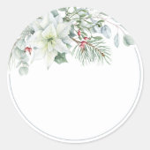 Sticker Rond Poinsettia Blanc Pot Mason Maison Vide (Devant)