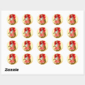 Sticker Rond Poinsettia fille (Feuille)
