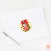 Sticker Rond Poinsettia fille (Enveloppe)