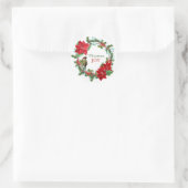Sticker Rond Poinsettia Holly Berry (Sac)