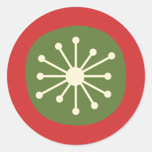 Sticker Rond Point atomique du milieu du siècle rétro simple ro