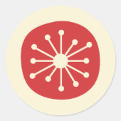 Sticker Rond Point atomique rétro milieu du siècle Simple Crème (Devant)