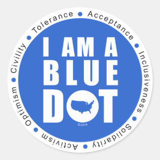 Sticker Rond Point Bleu U.S.A. Grand