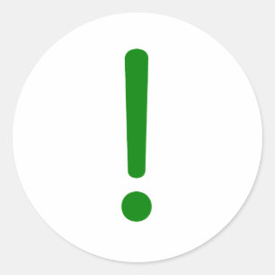 Sticker Rond Point d'exclamation ! Rose de vert jaune