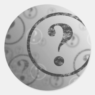 Sticker Rond Point d'interrogation Arrière - plan BW