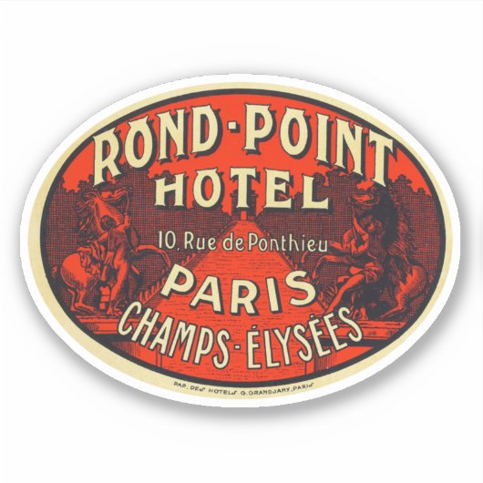 Sticker Rond Point Hotel Paris Chaps Elysees (Devant)
