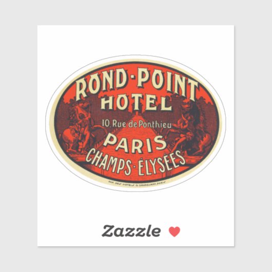 Sticker Rond Point Hotel Paris Chaps Elysees (Feuille)