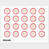 Sticker Rond Point Polka blanc rouge (Feuille)