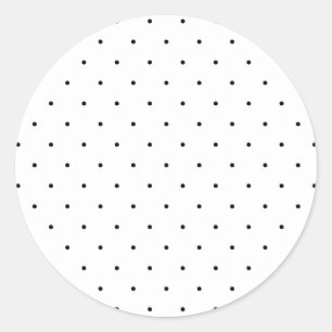 Sticker Rond Point Polka Noir Et Blanc