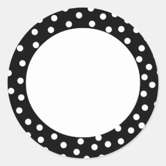 Sticker Rond Point Polka noir et blanc