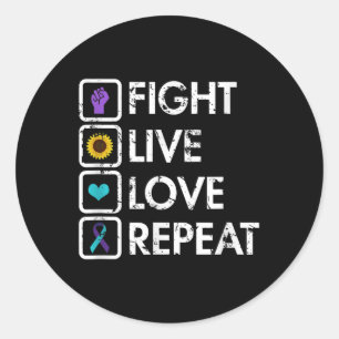 Sticker Rond Point-virgule Soyez ici demain Prévention de la se