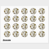 Sticker Rond Pointe Leopard Brown et Jaune (Feuille)
