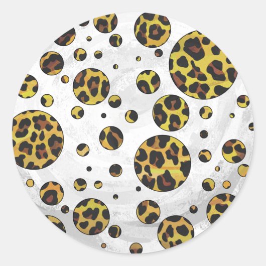 Sticker Rond Pointe Leopard Brown et Jaune (Devant)
