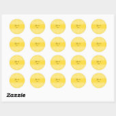 Sticker Rond Pointe Polka blanche et jaune (Feuille)