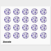 Sticker Rond Pointe Polka Smear Blueberry (Feuille)
