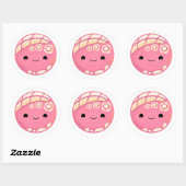 Sticker Rond Pointe rose Concha (Feuille)