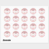 Sticker Rond Pointe rose et blanche avec chevalet d'anniversair (Feuille)