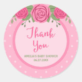 Sticker Rond Pointe rose et Merci Rose (Devant)