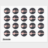 Sticker Rond Pointe rose Pot-Bow (Feuille)