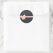 Sticker Rond Pointe rose Pot-Bow (Sac)