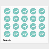 Sticker Rond Pointer Chien Chien Chiot Anglais Setter (Feuille)