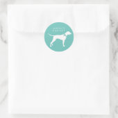 Sticker Rond Pointer Chien Chien Chiot Anglais Setter (Sac)