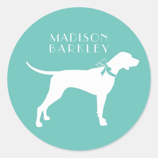 Sticker Rond Pointer Chien Chien Chiot Anglais Setter (Devant)