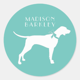 Sticker Rond Pointer Chien Chien Chiot Anglais Setter