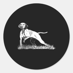 Sticker Rond Pointeur De Chasse Aux Oiseaux Vizsla Chien Pour C