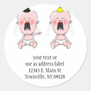 Sticker Rond Pointeur de doigt Cry Baby