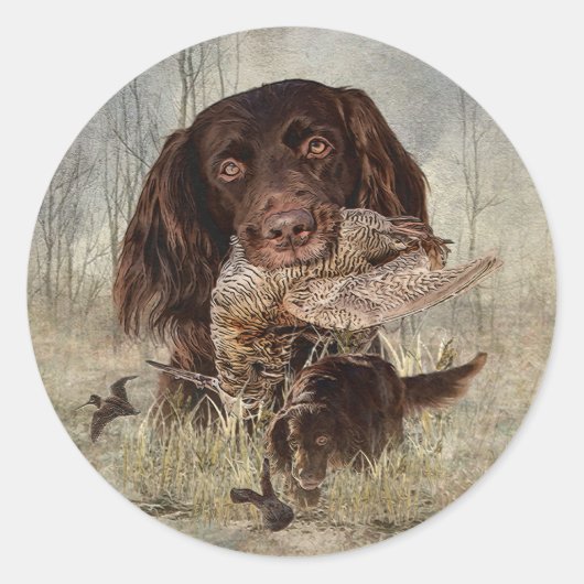 Sticker Rond Pointeur Longhé allemand (Devant)