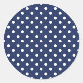 Sticker Rond Pointillisme Classique Blanc - Bleu Nuit (Devant)