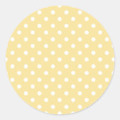Sticker Rond Pointillisme Classique Blanc - Jaune Canari (Devant)