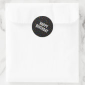 Sticker Rond Points Arc-en-ciel Noir heureux Motif d'anniversai (Sac)