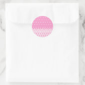 Sticker Rond Points blancs doux rose arrière - plan blanc motif (Sac)