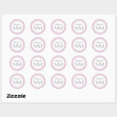 Sticker Rond Points bleus et roses monogrammes - do-it-yourself (Feuille)