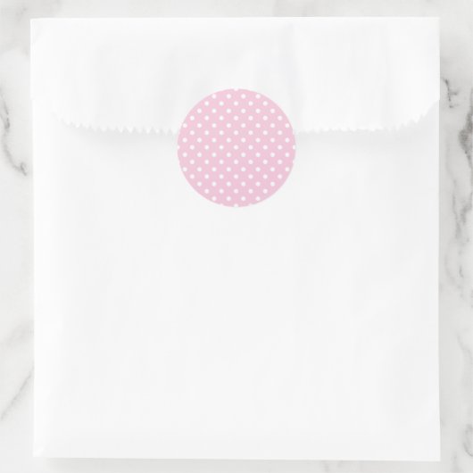 Sticker Rond Points classiques Blanc - Rose clair (Sac)