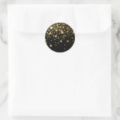 Sticker Rond Points Confetti Faux Gold Foil Noir (Sac)