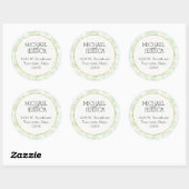 Sticker Rond Points Confetti Mint Nom et adresse personnalisés (Feuille)