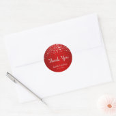 Sticker Rond Points confetti rouge foncé et argent (Enveloppe)