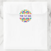Sticker Rond Points Couleur Cercle Motif + votre dos. & texte (Sac)
