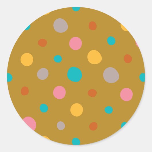 Sticker Rond Points d'aquarelle multicolores 4 (Devant)